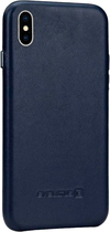 Etui plecki Evelatus Leather case do Apple iPhone X Dark Blue (4752192001377) - obraz 1