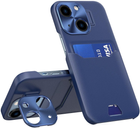 Панель iLike Leather Stand Case Card Wallet With Stand для Apple iPhone 14 Blue (9145576269657) - зображення 1