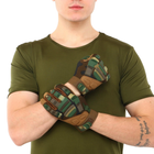 Перчатки тактические с закрытыми пальцами Military Rangers BC-8799 M Камуфляж Woodland - изображение 4