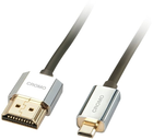 Кабель Lindy HDMI - micro-HDMI M/M 1 м Silver (4002888416818) - зображення 1