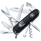 Ніж Victorinox Huntsman Ukraine 91 мм Чорний Тризуб готичний білий (1.3713.3_T0630u) - зображення 1