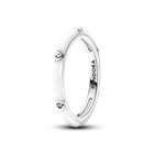 Срібна каблучка Pandora Me Біла емаль та камінці 193089C01 56.