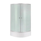 Душова кабіна Latwa SC80x80.SAT.MID.FR полукругла скло Frost 4 мм Душовий піддон KAPIELKA ST80x80x26 з панеллю Lidz