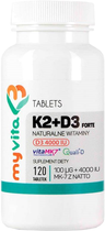 Kompleks witamin Proness MyVita K2 + D3 Forte 120 tabs (5903021592729) - obraz 1