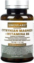 Kompleks witamin i minerałów Singularis Superior Cytrynian Magnezu + Witamina B6 60 tabs (5903263262398) - obraz 1
