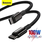 Кабель Baseus Tungsten Gold Fast Charging Data Cable Type-C to Type-C 100W 20V 5A 1м (CATWJ-01) Black
