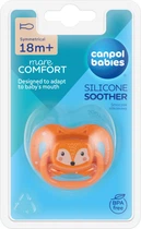 Пустышка силиконовая симметричная Canpol babies Cute animals 18+ месяцев (34/926_ora)