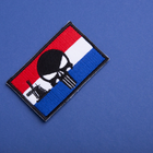 Набір шевронів 2 шт з липучкою Череп Карателя на Прапорі Нідерландів, Прапор Нідерландів, нашивка патч 5х8 см - зображення 7