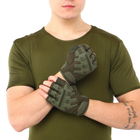 Перчатки тактические с открытыми пальцами SP-Sport BC-8808 L Оливковый - изображение 6