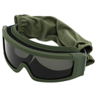 Очки защитные маска со сменными линзами и чехлом SPOSUNE JY-027-3 оправа-оливковая цвет линз серый - изображение 5