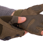 Перчатки тактические с открытыми пальцами и усиленым протектором Military Rangers BC-4624 L Оливковый - изображение 3