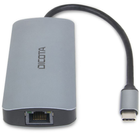 USB-хаб Dicota 8в1 2 x USB-Type-A + HDMI + USB-Type-C Silver (7640239421394) - зображення 3
