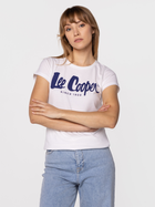 Футболка бавовняна жіноча Lee Cooper LOGAN3-3030 S Білий/Темно-синій (5904347388997) - зображення 4