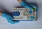 Перчатки смотровые медицинские MD Fonscare нитриловые неприпудренные Размер L 100 шт Синие (6905642864345) - изображение 2