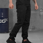 Чоловічі щільні Штани з накладними кишенями / Еластичні Брюки ріп-стоп чорні розмір L - зображення 3