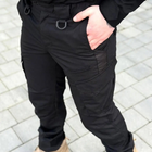 Легкі Чоловічі Штани з посиленими колінами чорні розмір S - зображення 3