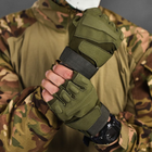 Беспалые перчатки Lesko E302 Sand с защитными накладками олива размер M - изображение 1