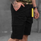 Чоловічі шорти Loshan котон з лямками під ремінь чорні розмір 3XL - зображення 4