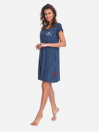Нічна сорочка жіноча бавовняна Doctor Nap Tcb.9992 M Темно-синя (5902701151737) - зображення 5