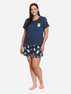 Піжама (футболка + шорти) жіноча бавовняна Doctor Nap Pm.4219 XL Темно-синя (5902701163761) - зображення 7