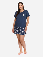 Піжама (футболка + шорти) жіноча бавовняна Doctor Nap Pm.4219 XL Темно-синя (5902701163761) - зображення 7