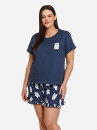 Піжама (футболка + шорти) жіноча бавовняна Doctor Nap Pm.4219 XL Темно-синя (5902701163761) - зображення 8