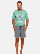 Piżama (koszulka + szorty) męska z bawełny Doctor Nap PMB.4413 M Zielona (5901592700994) - obraz 3