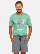 Piżama (koszulka + szorty) męska z bawełny Doctor Nap PMB.4413 M Zielona (5901592700994) - obraz 4