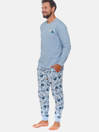 Піжама (лонгслів + штани) чоловіча бавовняна Doctor Nap PMB.4511 S Блакитна (5901592706804) - зображення 3