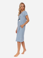 Нічна сорочка жіноча бавовняна Doctor Nap TCB.9992 XL Блакитна (5903622060207) - зображення 3