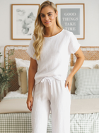 Піжама (футболка + штани) жіноча бавовняна Doctor Nap PM.5319 L Біла (5902701190316) - зображення 6
