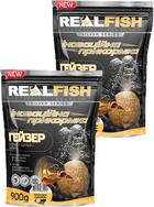 Прикормка Real Fish Гейзер (Кукурудза карамель) 0.9 кг 2 упаковки (4820026881256)