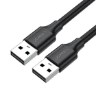 USB кабель USB на USB папа-папа UGREEN Extension Data Cable (1m, 480 Mbit/s, USB 2.0, 2A). Black