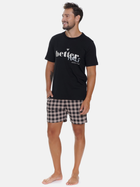 Piżama (T-shirt + szorty) męska Doctor Nap PMB.5342 XL Czarna (5902701191641) - obraz 3