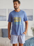 Піжама (футболка + шорти) чоловіча бавовняна Doctor Nap PMB.5345 M Синя (5902701191764) - зображення 5
