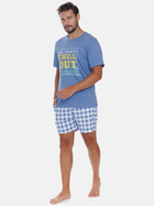 Піжама (футболка + шорти) чоловіча бавовняна Doctor Nap PMB.5345 L Синя (5902701191771) - зображення 3