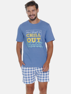 Піжама (футболка + шорти) чоловіча бавовняна Doctor Nap PMB.5345 XXL Синя (5902701195106) - зображення 4