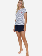 Піжама (футболка + шорти) жіноча бавовняна Doctor Nap PM.5350 S Білий/Темно-синій (5902701192020) - зображення 4
