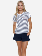 Piżama (T-shirt + szorty) damska Doctor Nap PM.5350 XL Biały/Granatowy (5902701192051) - obraz 3
