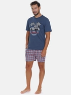 Піжама (футболка + шорти) чоловіча бавовняна Doctor Nap PMB.5353 XL Темно-синя (5902701192198) - зображення 3