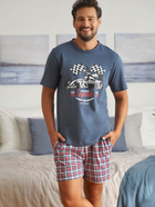 Піжама (футболка + шорти) чоловіча бавовняна Doctor Nap PMB.5353 XL Темно-синя (5902701192198) - зображення 5