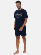 Піжама (футболка + шорти) чоловіча бавовняна Doctor Nap PMB.5355 XL Темно-синя (5902701192341) - зображення 3