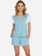 Піжама (футболка + шорти) жіноча бавовняна Doctor Nap PM.5362 L Блакитна (5902701192990) - зображення 3