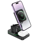 Зарядка бездротова складана Qi 3in1 Wireless Charger HOCO CQ10 |22.5W, Watch/Airpods/Phone| Док станція Black