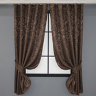 Комплект коротких штор VR-Textil Льон мармур Pavliani № 1173ш 130х170 см 2 шт Коричневий (35-0055)