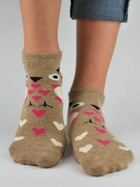 Шкарпетки жіночі прикольні короткі бавовняні Noviti ST023-W-02 39-42 Бежеві (5905204314852) - зображення 1