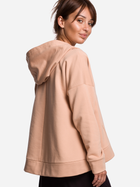 Bluza damska rozpinana streetwear z kapturem BeWear B166 S/M Beżowa (5903068484179) - obraz 2