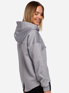Bluza damska rozpinana streetwear z kapturem Made Of Emotion M550 2XL Szara (5903068493539) - obraz 2