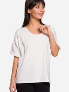 Koszulka damska bawełniana BeWear B147 L/XL Ecru (5903068468711) - obraz 1