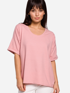 Koszulka damska bawełniana BeWear B147 2XL/3XL Różowa (5903068468858) - obraz 1